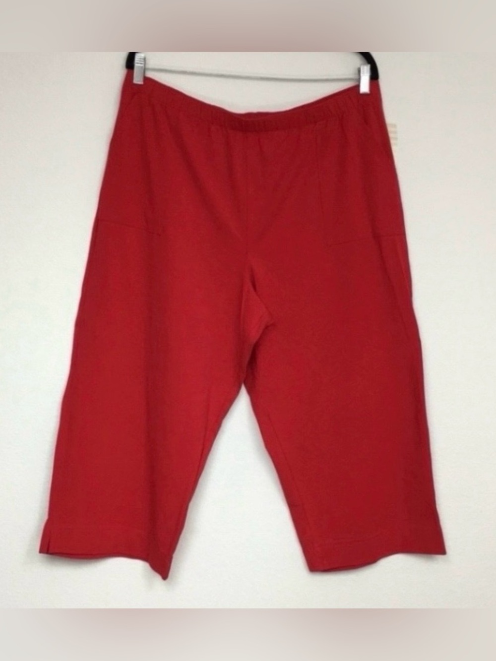 NWT New White Stag Womens Red Elastic Waist Capri Pant XL 16/18 Casual Coastal